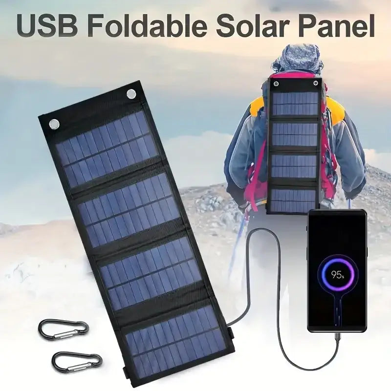 Portable USB Foldable Solar Panel Folding Solar Panels For Travel Mobile Phone Charging Bank Flashlight Fan Mobile