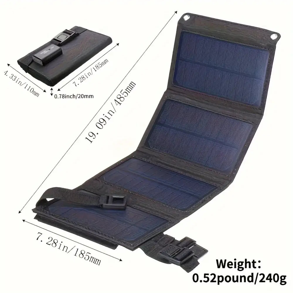 Portable USB Foldable Solar Panel Folding Solar Panels For Travel Mobile Phone Charging Bank Flashlight Fan Mobile