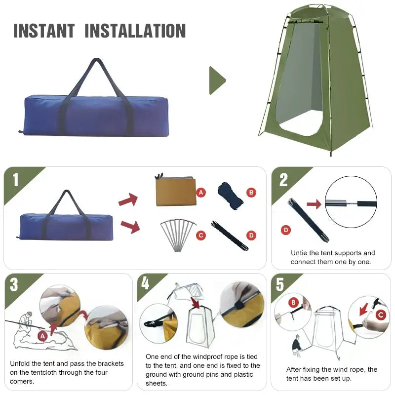 Portable Waterproof Shower & Changing Tent (available in Green & Orange) - SS