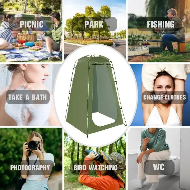 Portable Waterproof Shower & Changing Tent (available in Green & Orange) - SS