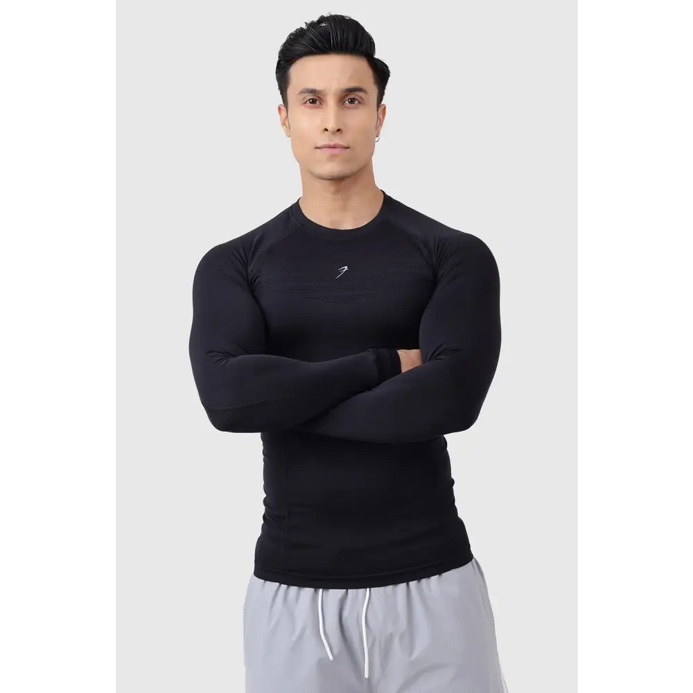 Power Seamless Fullsleeves T-shirt Black - Tshirts