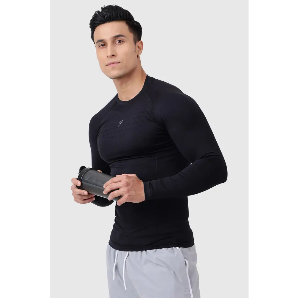 Power Seamless Fullsleeves T-shirt Black - Tshirts