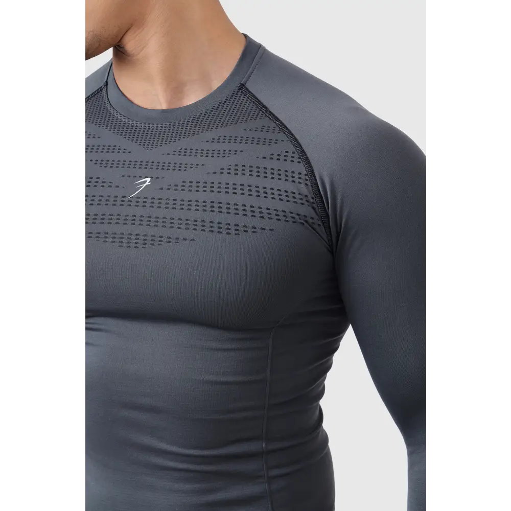 Power Seamless Fullsleeves T-shirt Charcoal - Tshirts