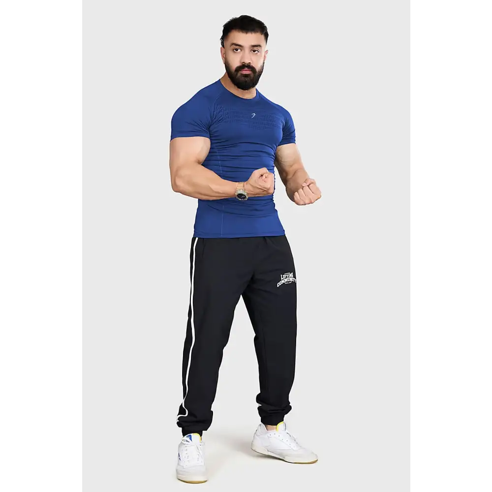 Power Seamless T-shirt Blue/Logo - Tshirts