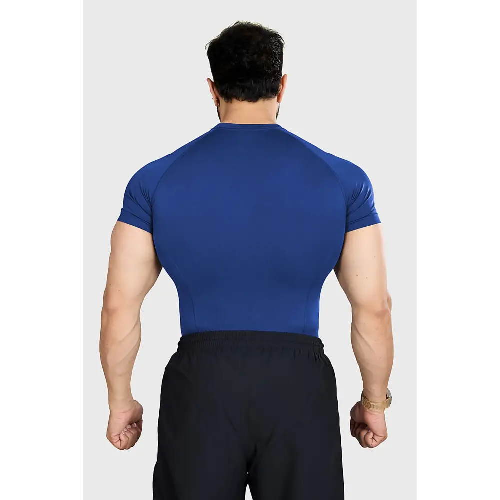 Power Seamless T-shirt Blue/Logo - Tshirts