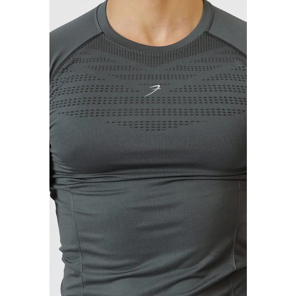 Power Seamless T-shirt Grey/Logo - Tshirts