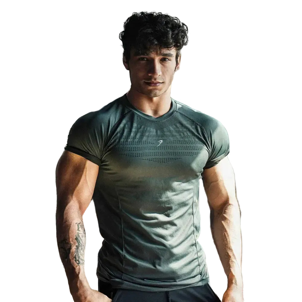 Power Seamless T-shirt Grey/Logo - Tshirts