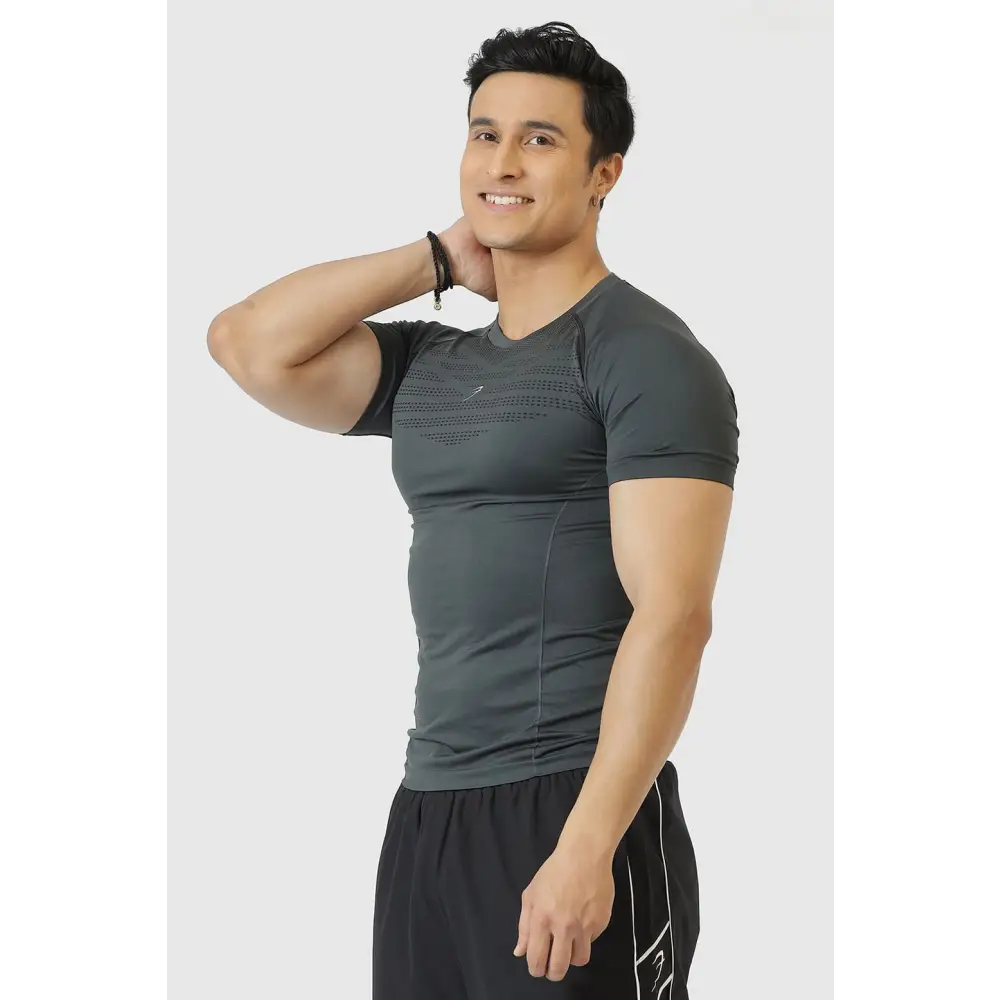 Power Seamless T-shirt Grey/Logo - Tshirts