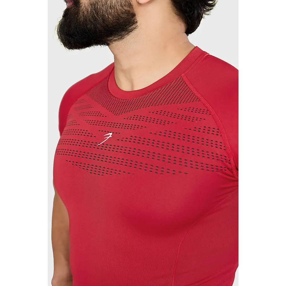 Power Seamless T-shirt Red/Logo - Tshirts