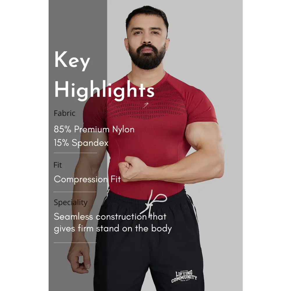 Power Seamless T-shirt Red/Logo - Tshirts