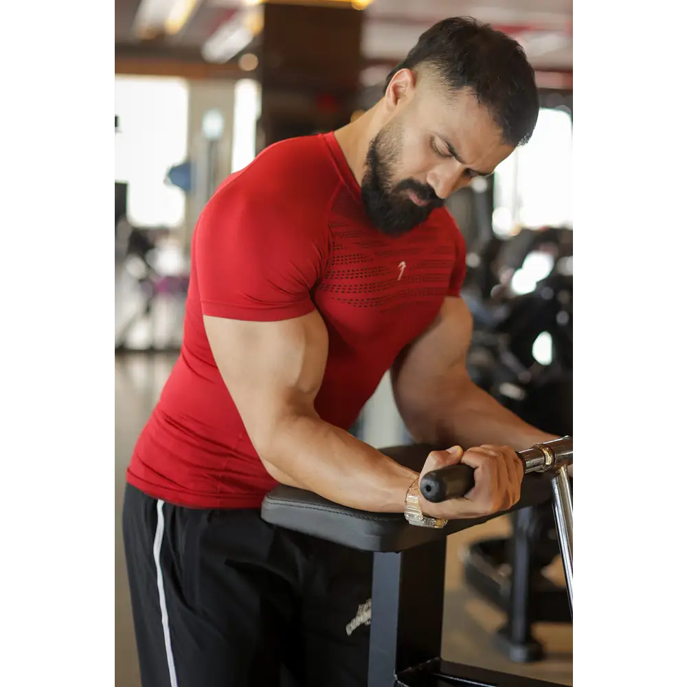 Power Seamless T-shirt Red/Logo - Tshirts