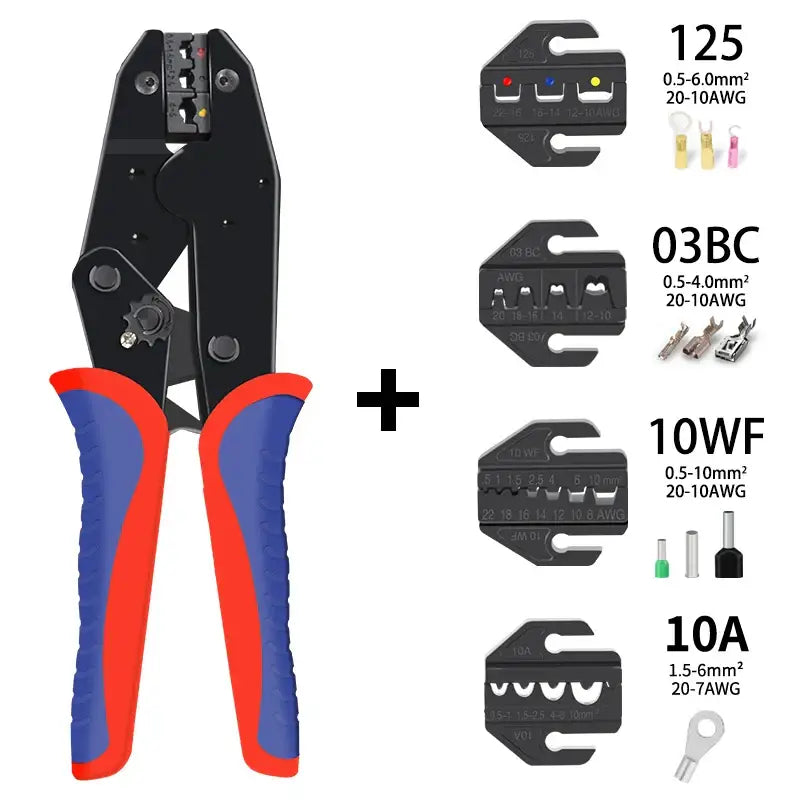 Pre-Insulated Terminal Crimping Pliers Kit (different models available) - 4 Jaws / Crimping Pliers - HBC