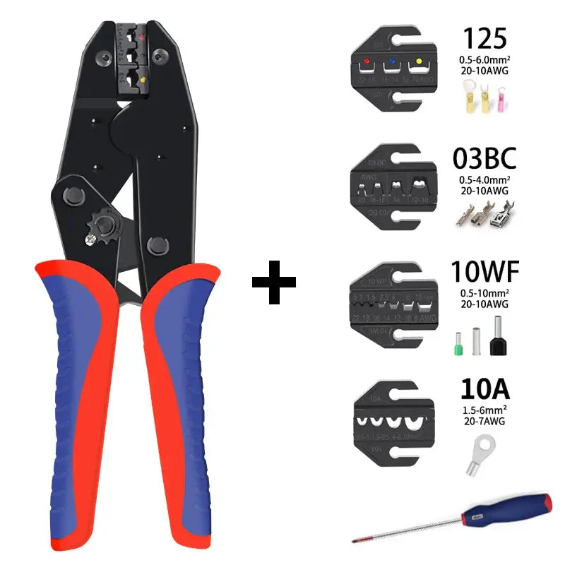 Pre-Insulated Terminal Crimping Pliers Kit (different models available) - 4 Jaws L / Crimping Pliers - HBC