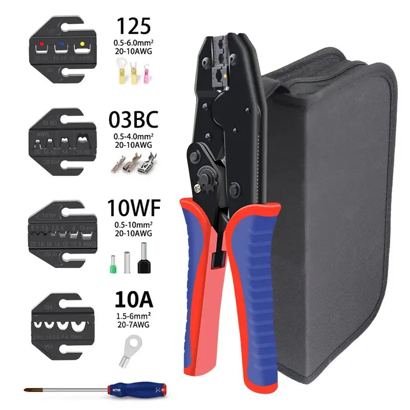 Pre-Insulated Terminal Crimping Pliers Kit (different models available) - 4 Jaws with bag / Crimping Pliers - HBC