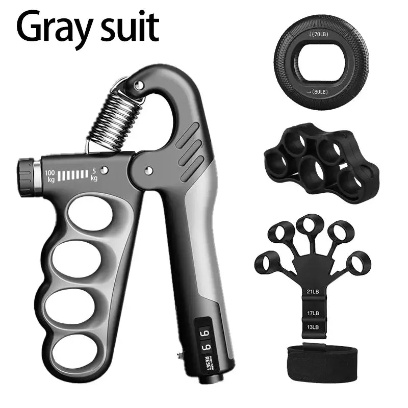 Premium Adjustable Grip Strengthener for Hand and Wrist - Enhance Muscle Recovery with 5-150Kg Resistance Levels - Gery