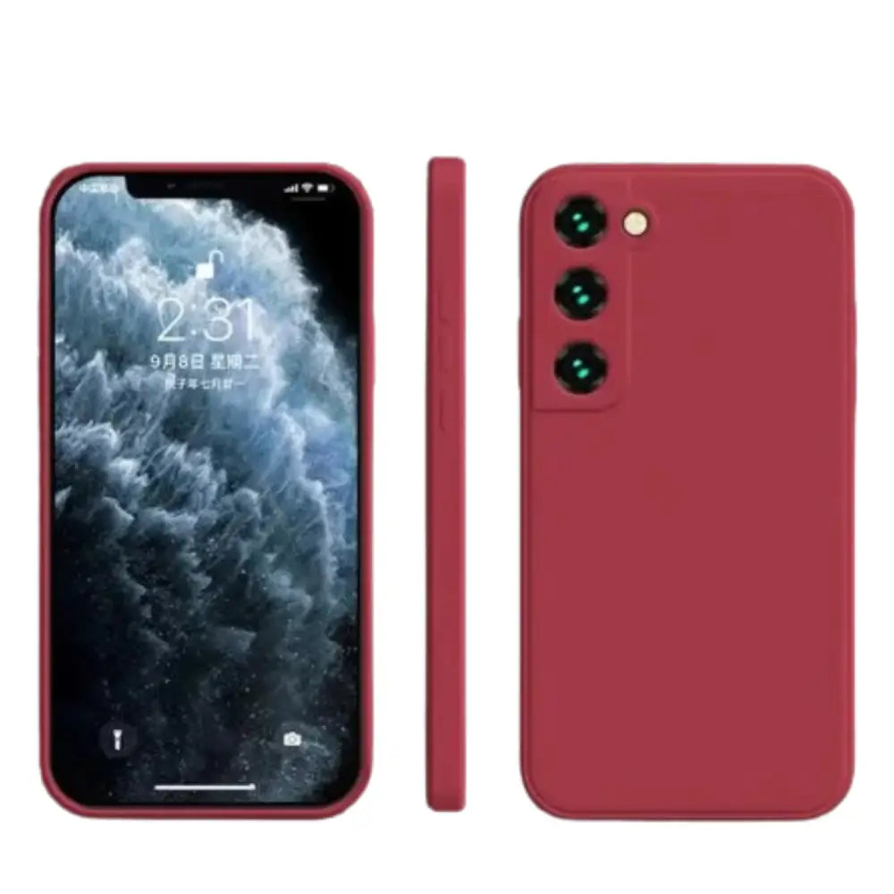 Premium Silicone Case for Samsung Galaxy A & S Series (Camellia Red) - 9eight5