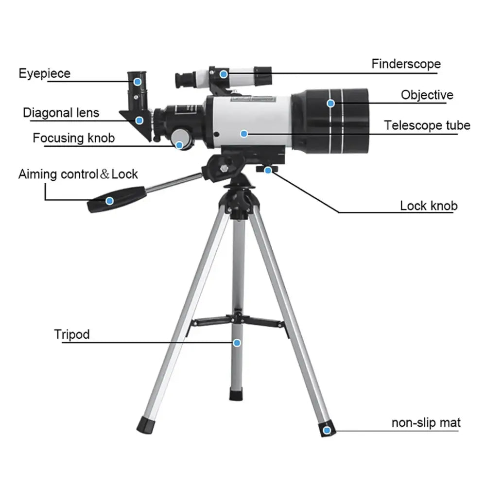 Professional Astronomical Telescope – 150x Zoom with HD Night Vision - Blue - SS