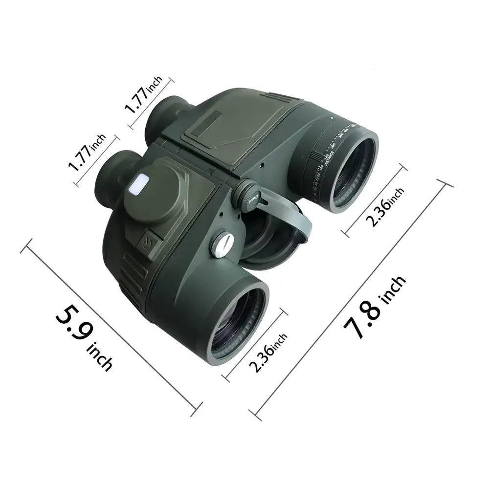 Professional Binoculars – Waterproof with Rangefinder & Compass (10x50) - Green - SS