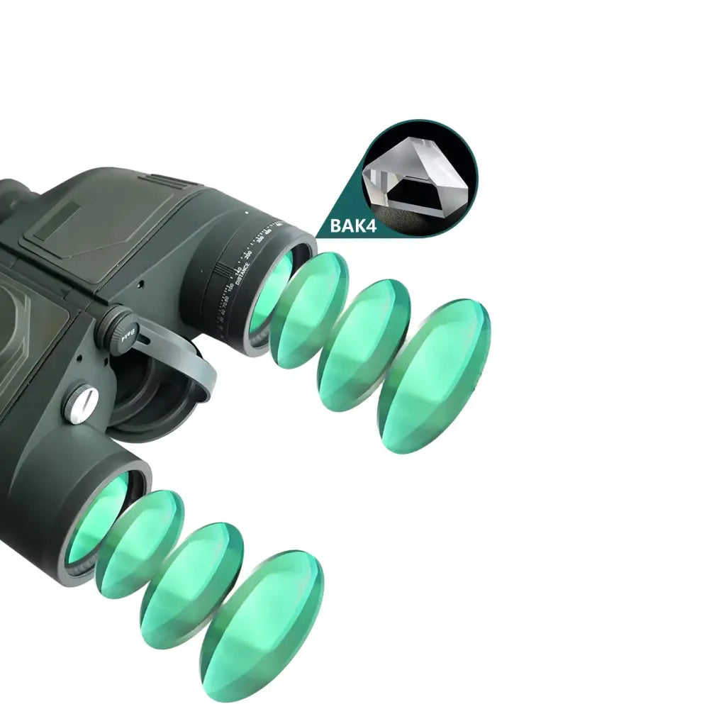 Professional Binoculars – Waterproof with Rangefinder & Compass (10x50) - Green - SS