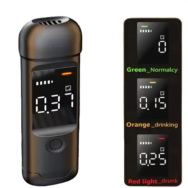 Professional Digital Alcohol Tester – Breathalyzer - Black / Digital Alcohol Tester - HBC