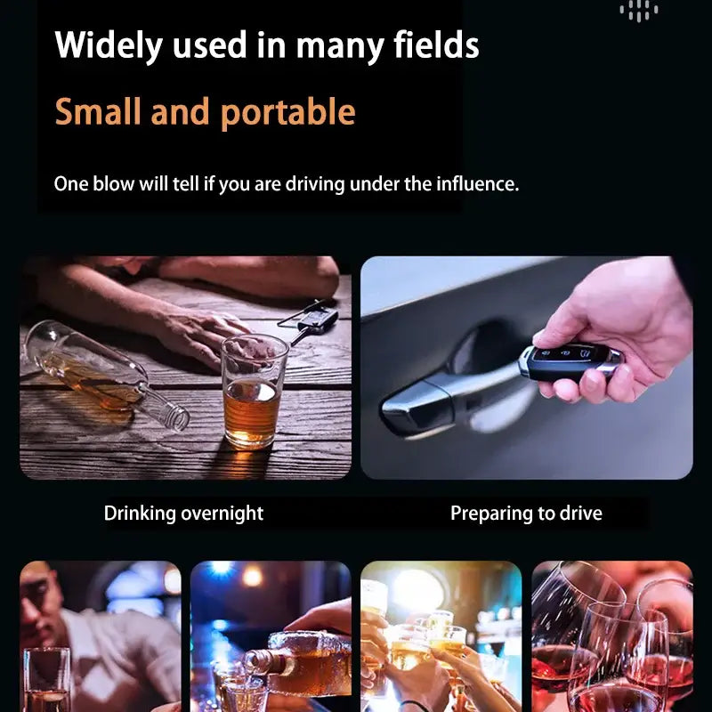 Professional Digital Alcohol Tester – Breathalyzer - Black / Digital Alcohol Tester - HBC