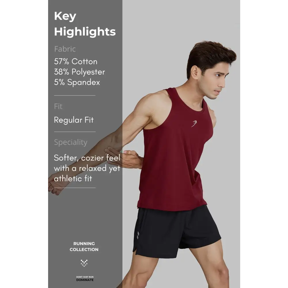 Pulse Running Tank Deep Red - Vest