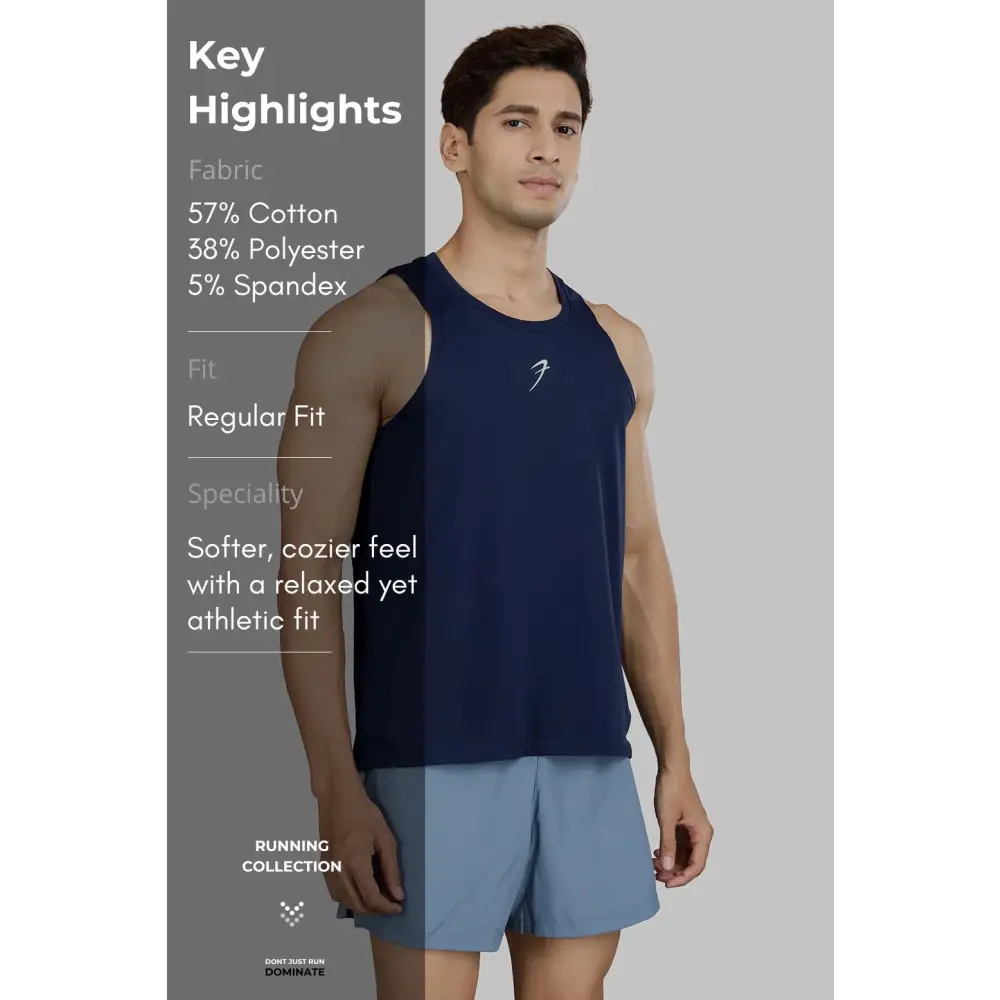 Pulse Running Tank Navy - Vest
