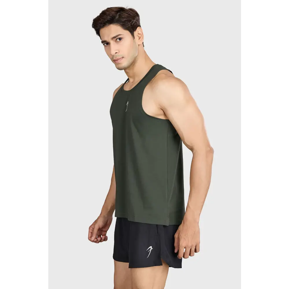 Pulse Running Tank Olive - Vest