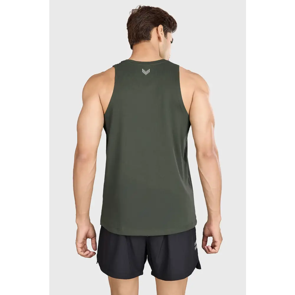 Pulse Running Tank Olive - Vest