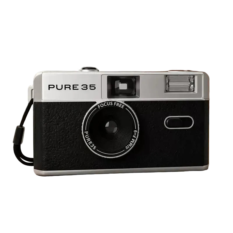 PURE35 Non-Disposable Retro Film Camera Manual With Flash Machine Replaceable Reusable Design - As Shown