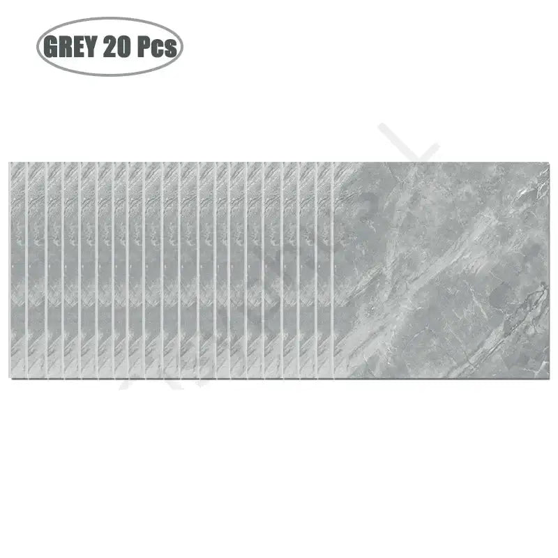 PVC Marble Wall & Floor Stickers – Self-Adhesive Waterproof - Grey 20 Pcs - SS