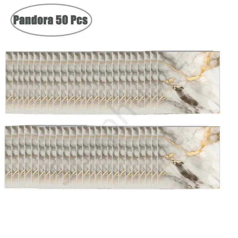 PVC Marble Wall & Floor Stickers – Self-Adhesive Waterproof - Pandora 50 Pcs - SS