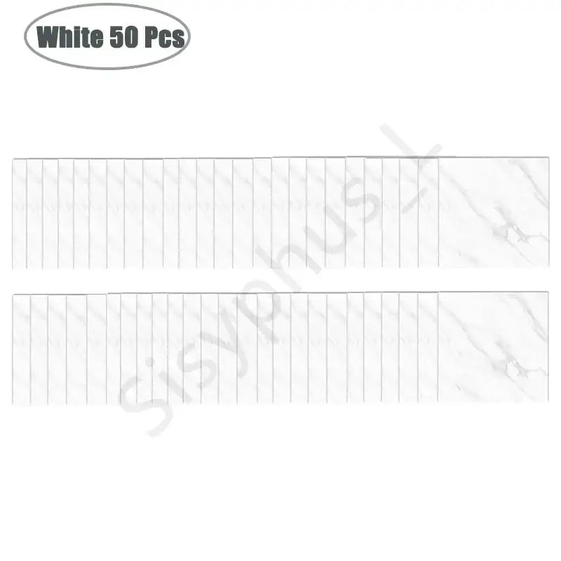 PVC Marble Wall & Floor Stickers – Self-Adhesive Waterproof - White 50 Pcs - SS