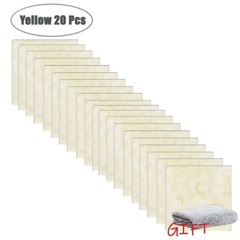 PVC Marble Wall & Floor Stickers – Self-Adhesive Waterproof - Yellow 20 Pcs - SS