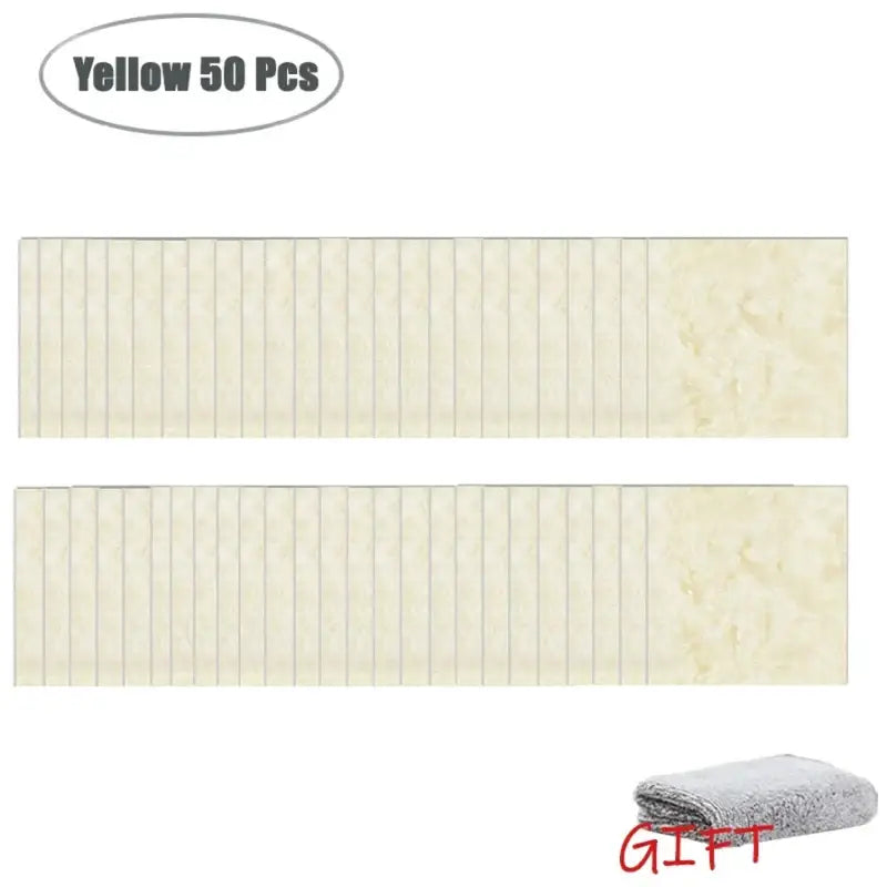 PVC Marble Wall & Floor Stickers – Self-Adhesive Waterproof - Yellow 50 Pcs - SS