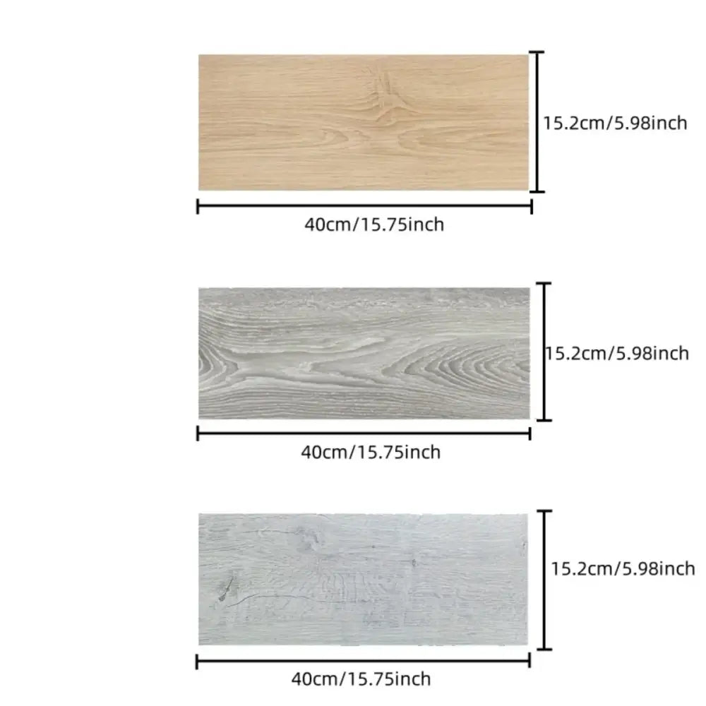 PVC Wood Grain Self-Adhesive Floor Tiles – 40x15cm (10Pcs) (available in 8 designs) - SS