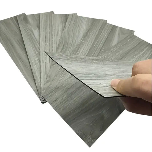 PVC Wood Grain Self-Adhesive Floor Tiles – 40x15cm (10Pcs) (available in 8 designs) - SS