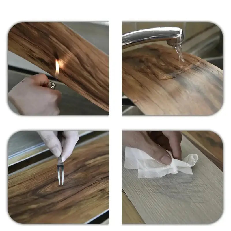 PVC Wood Grain Self-Adhesive Floor Tiles – 40x15cm (10Pcs) (available in 8 designs) - SS