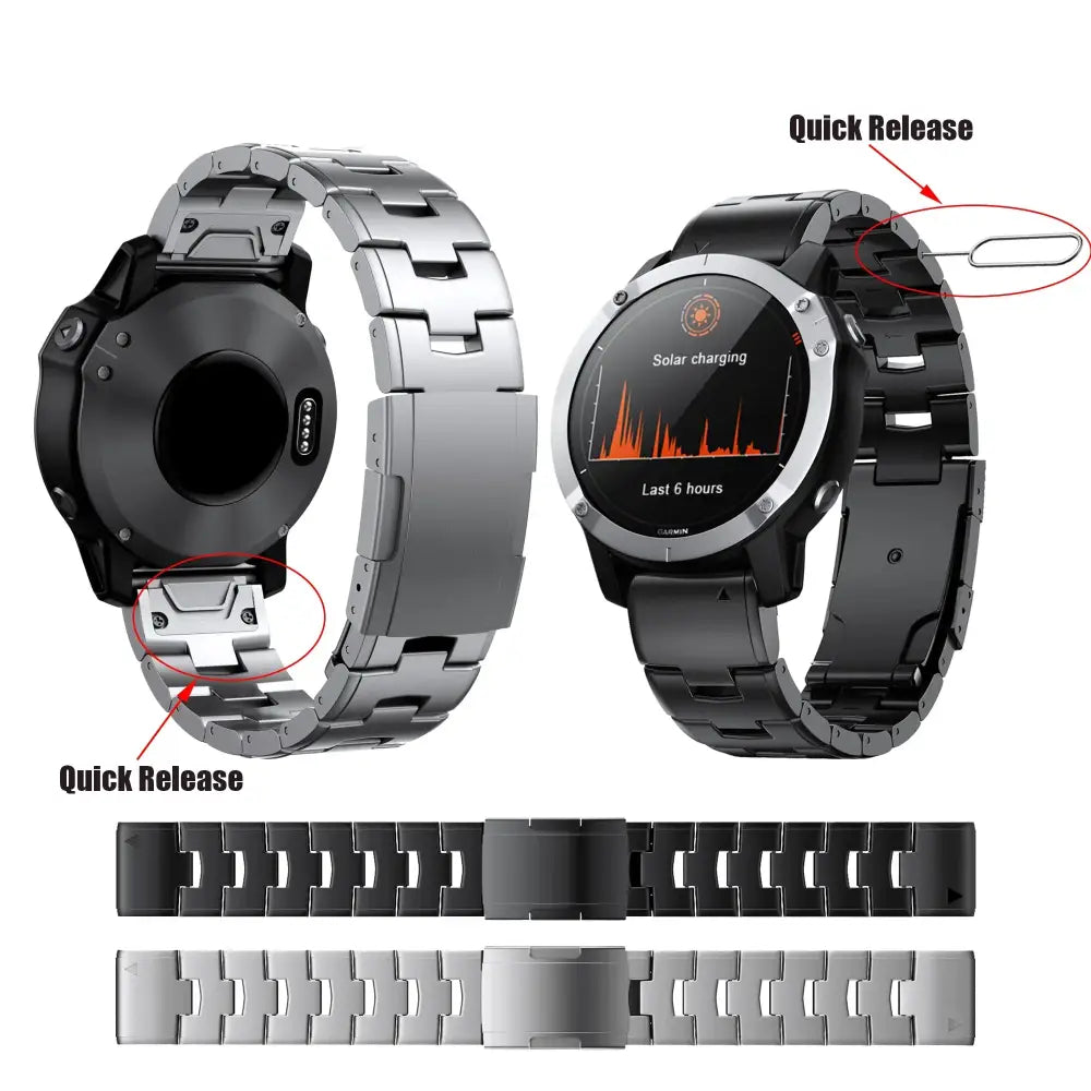 Quick Fit Titanium Strap for the Garmin Fenix/Epix/Instinct Series (22/26mm) (3 colors available) - TWS