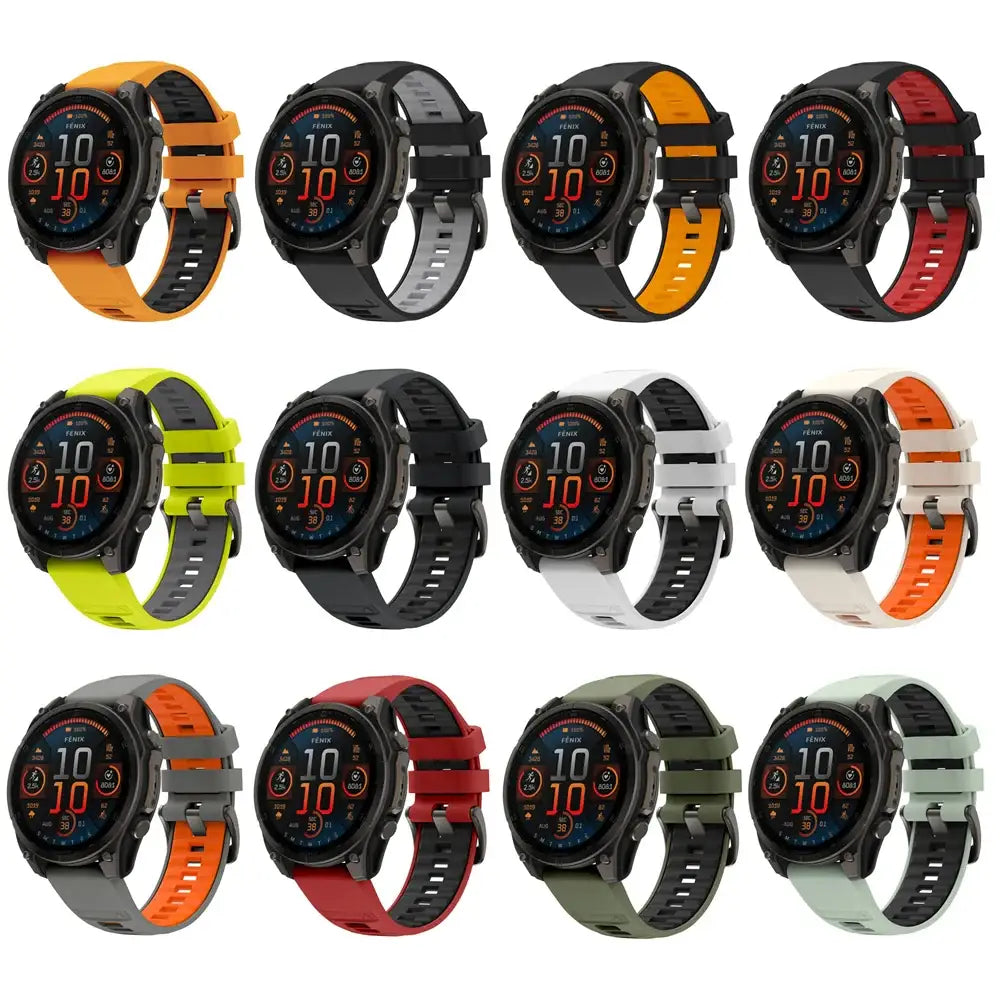 QuickFit Silicone Sports Strap for the Garmin (22mm/26mm) (wide compatibility & 22 colours) - TWS