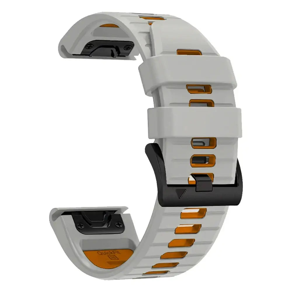 QuickFit Silicone Sports Strap for the Garmin (22mm/26mm) (wide compatibility & 22 colours) - Starlight Orange 2 / 22mm