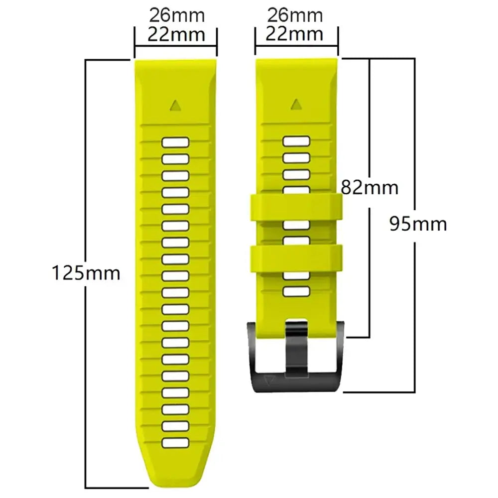 QuickFit Silicone Sports Strap for the Garmin (22mm/26mm) (wide compatibility & 22 colours) - TWS