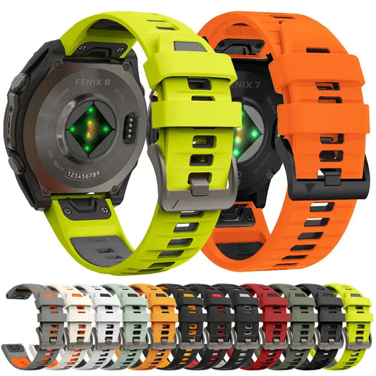QuickFit Silicone Sports Strap for the Garmin (22mm/26mm) (wide compatibility & 22 colours) - TWS