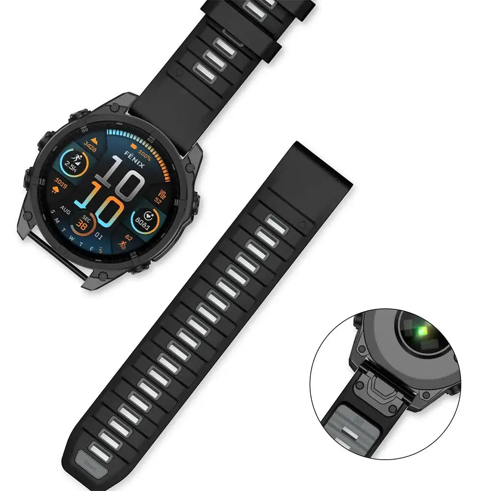 QuickFit Silicone Sports Strap for the Garmin (22mm/26mm) (wide compatibility & 22 colours) - TWS