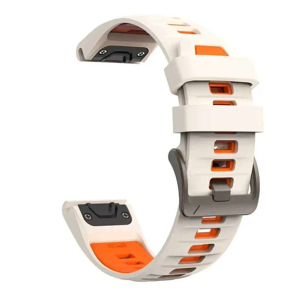 QuickFit Silicone Sports Strap for the Garmin (22mm/26mm) (wide compatibility & 22 colours) - Starlight Orange / 22mm