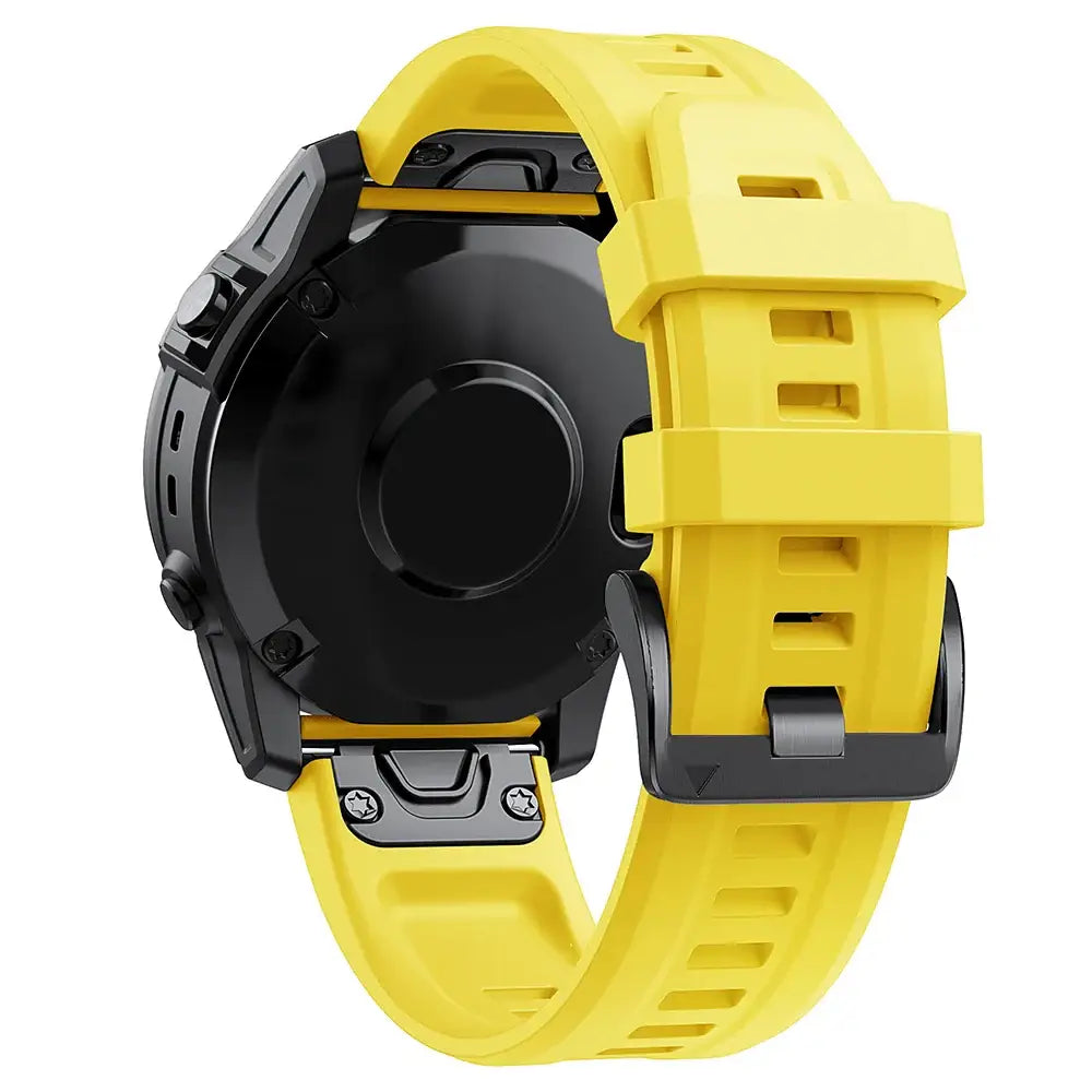 QuickFit Silicone Strap for a Range of Garmin Watches (22mm) (See list of models in the description) - Yellow