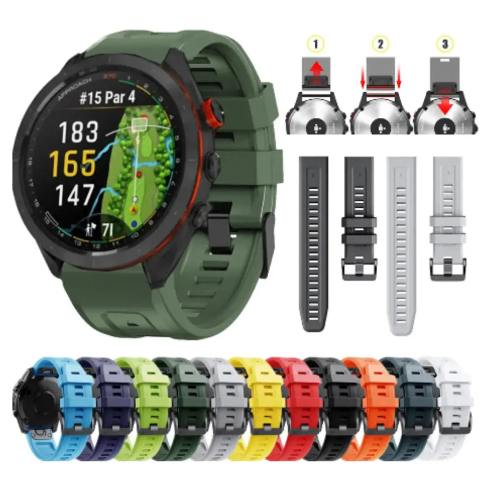 QuickFit Silicone Strap for the Garmin Approach S62 (available in 12 colours) - TWS