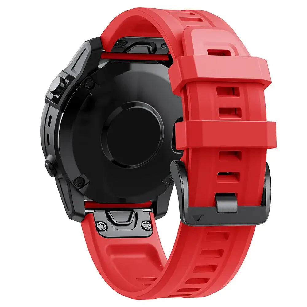 QuickFit Silicone Strap for the Garmin Approach S62 (available in 12 colours) - Red / 22mm - Approach S62 - TWS