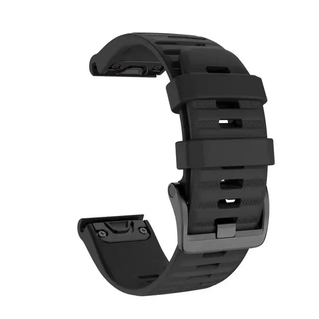QuickFit Silicone Strap for the Garmin Descent MK1/MK2/MK2i Enduro/2 Tactix Delta (26mm) (10 colours available) - Black
