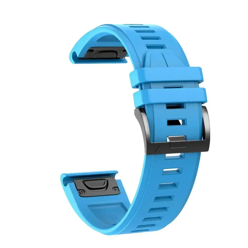 QuickFit Silicone Strap for the Garmin Flagship Models (2 sizes & 46 colours available) - Sky Blue / 26mm - TWS